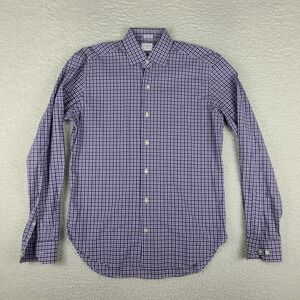 Culturata Roma Shirt Mens 15 36 Purple Blue Tailored Fit Thomas Mason Button‎ Up